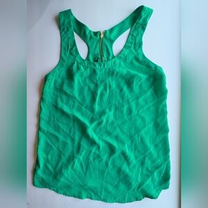Express Green Sleeveless Top with Cut Out Back